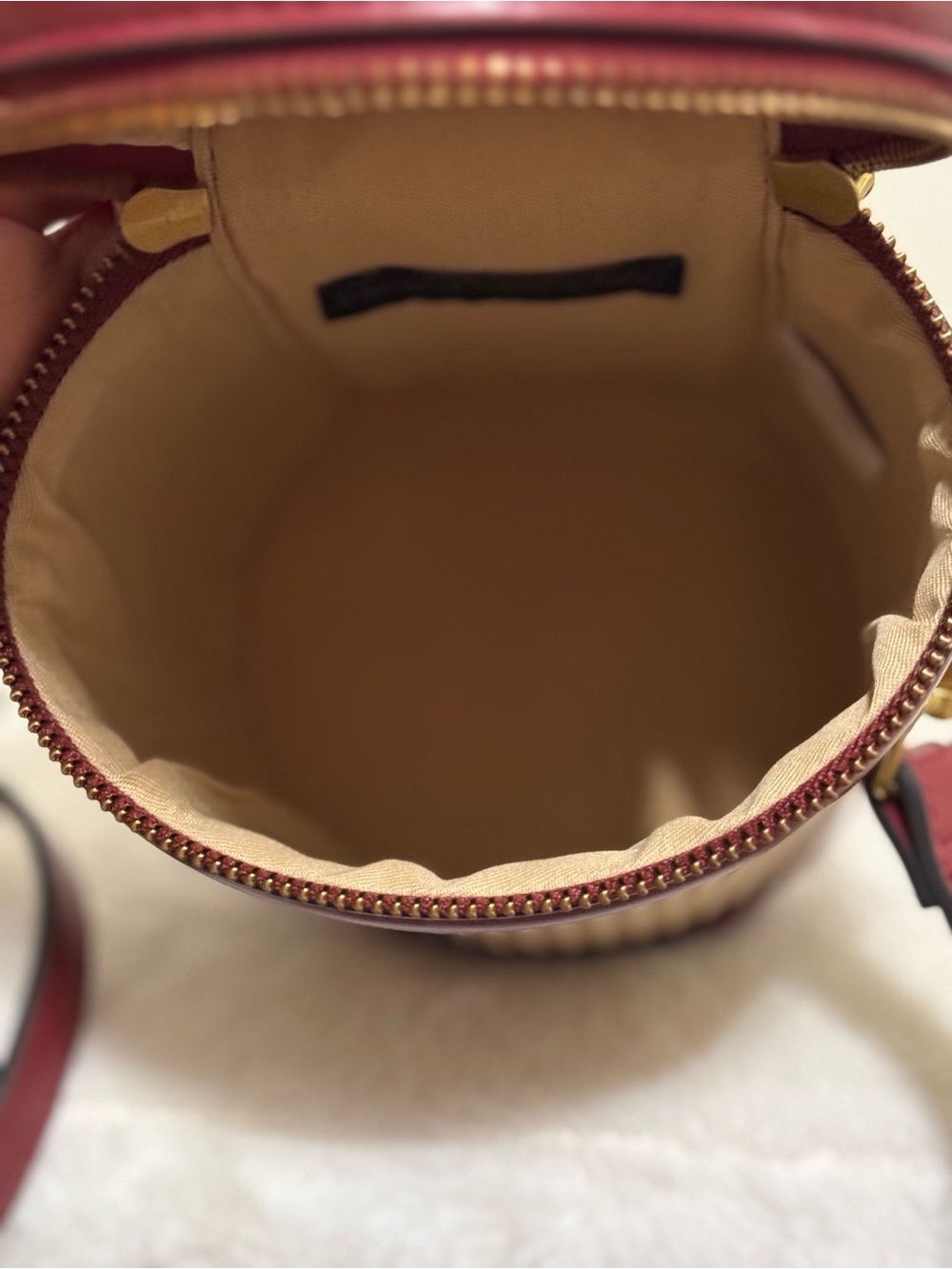 House of Harlow 1960 Woven Cylinder Crossbody Bag with Burgundy Trim - Picture 5 of 5